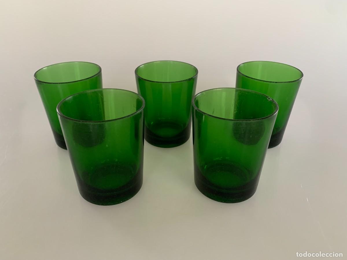 Vintage: Lote Vaso Vajilla VERECO FRANCE Vidrio Verde Cocina Vintage 70s