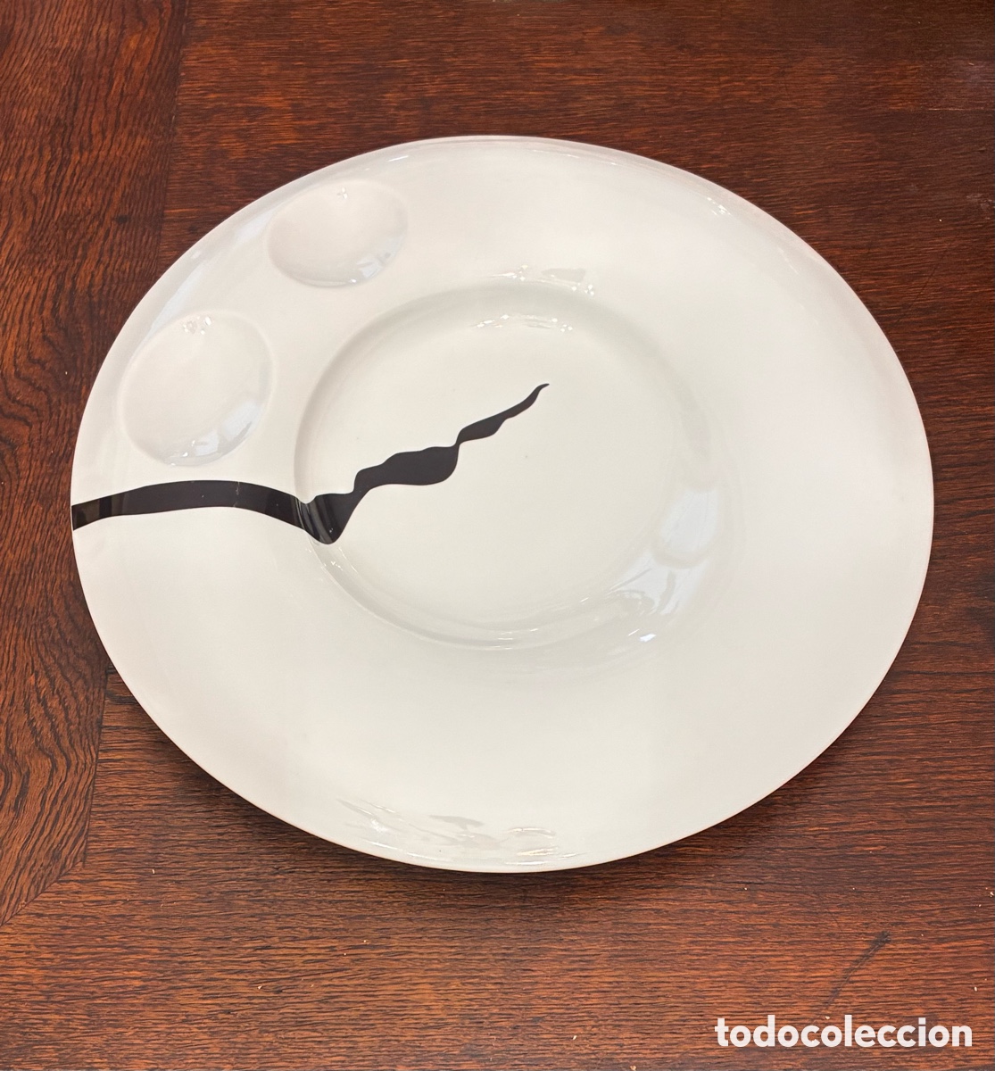 Vintage: Plato de porcelana BIDASOA con 2 huecos para salsas