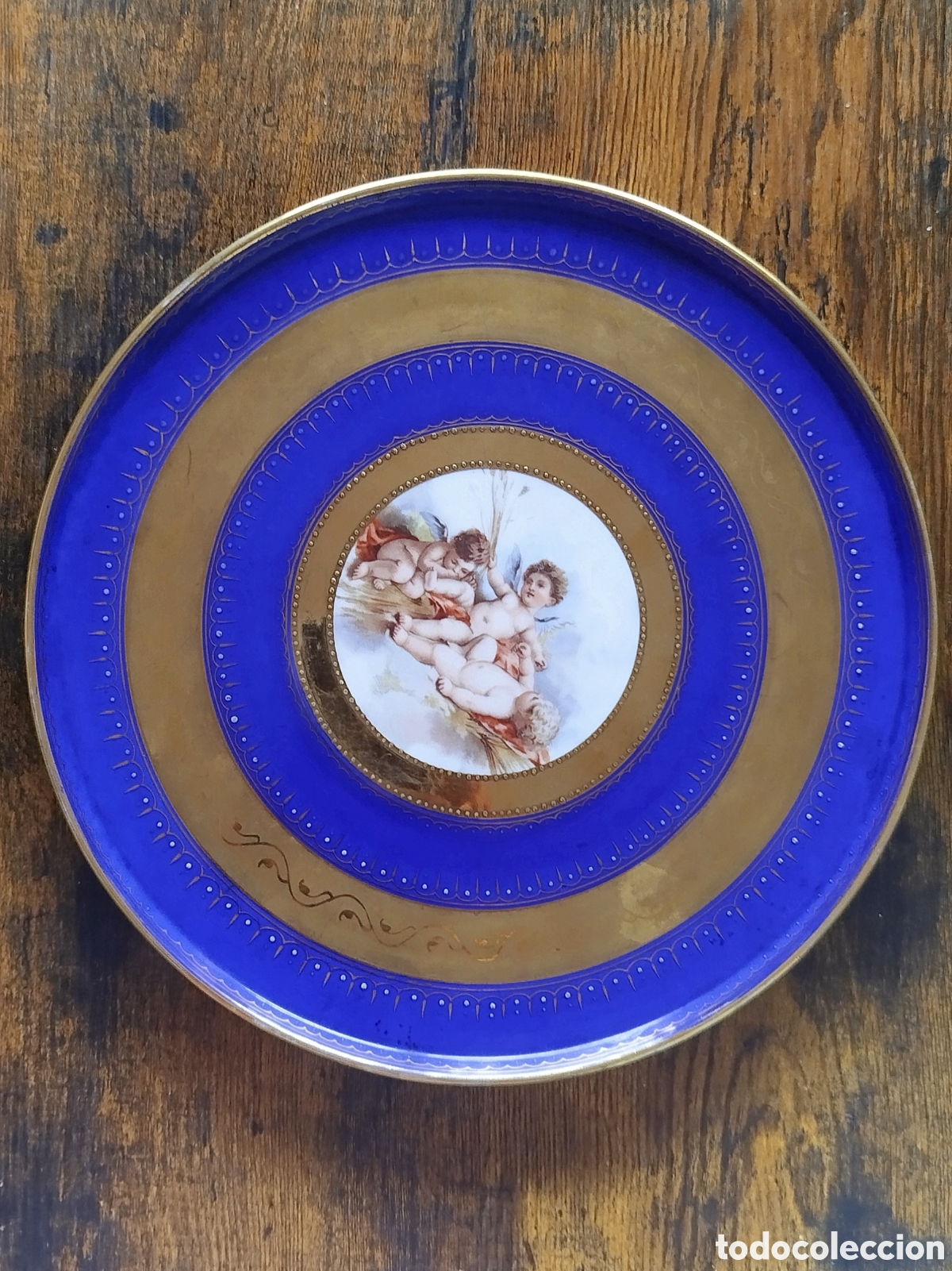 Vintage: Plato de porcelana de Viena. 31 cm