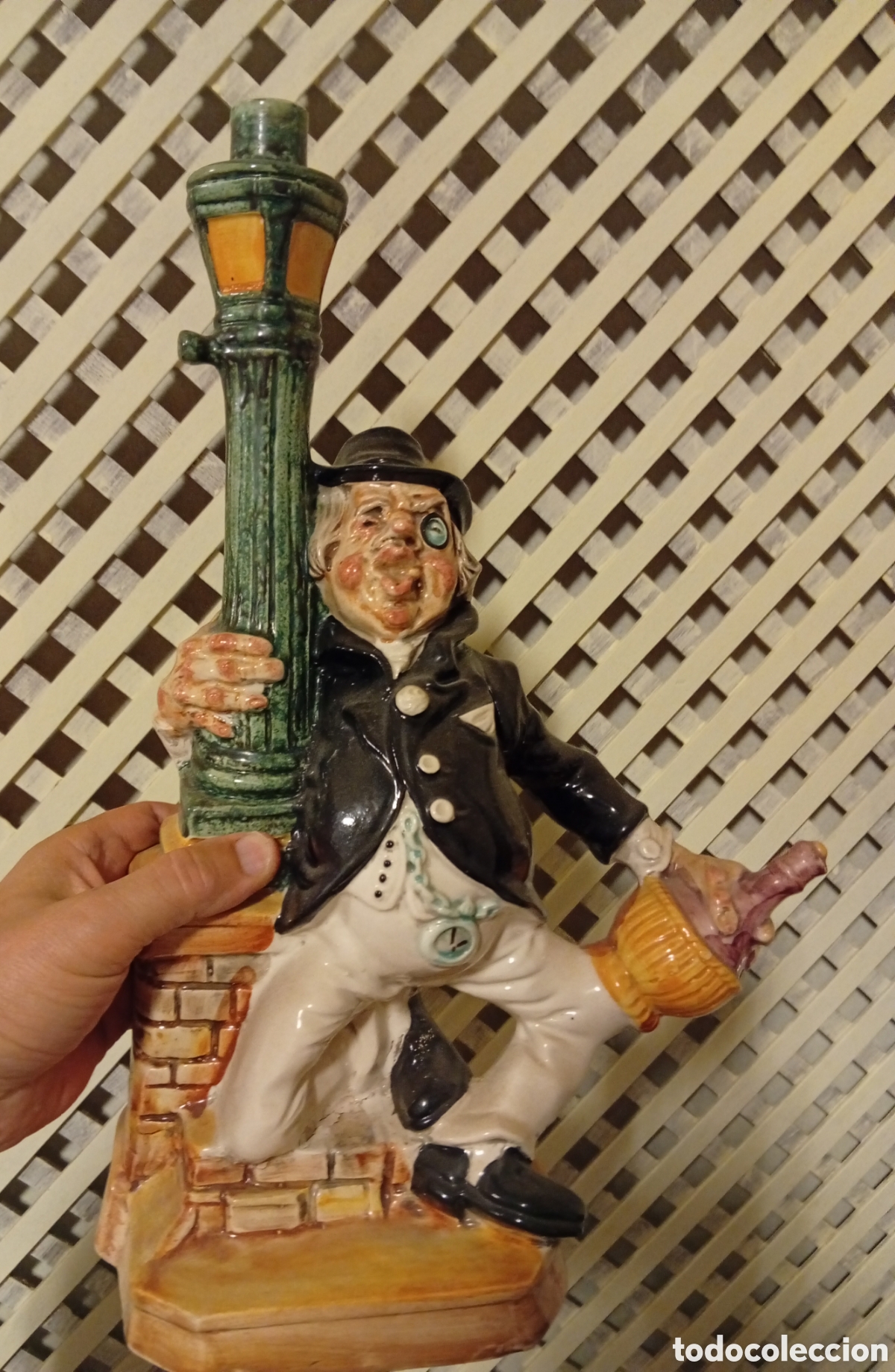 Vintage: Par de botellas vac&iacute;as vintage decorativas de colecci&oacute;n de ceramica