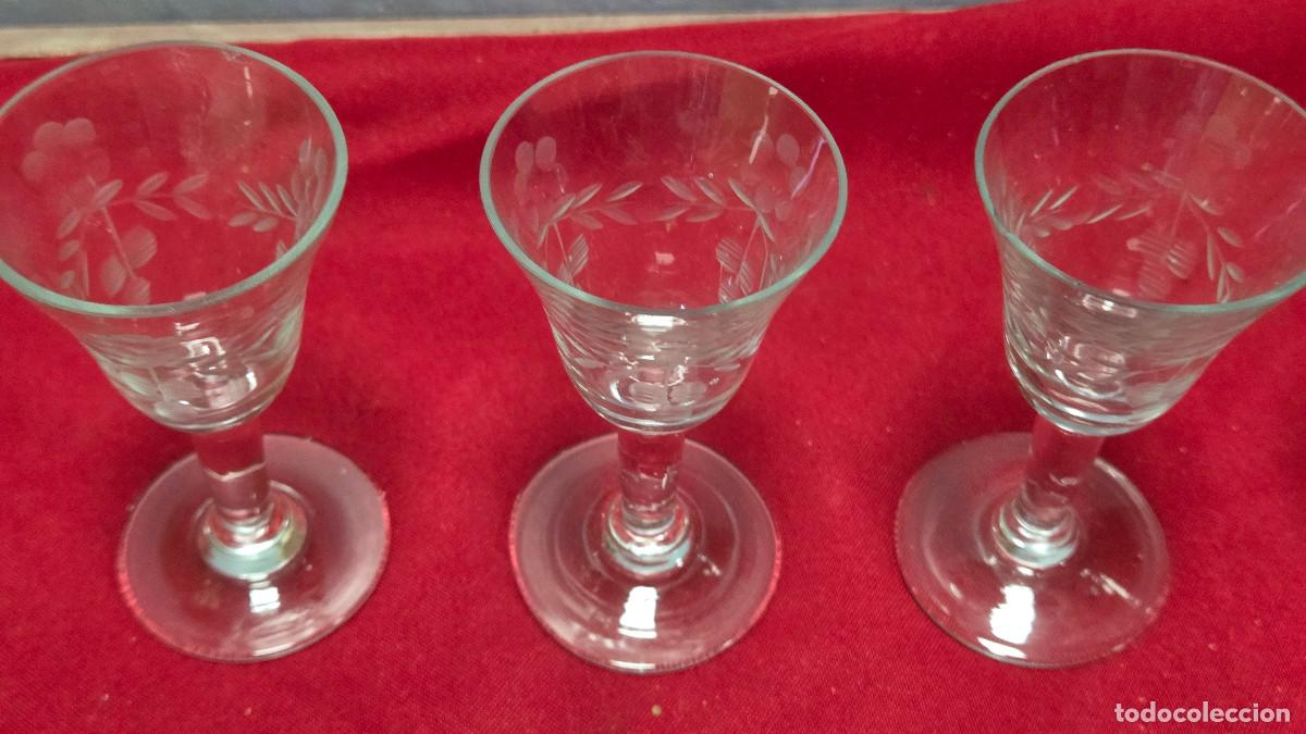 Vintage: 4copas de cristal antiguo - Foto 2