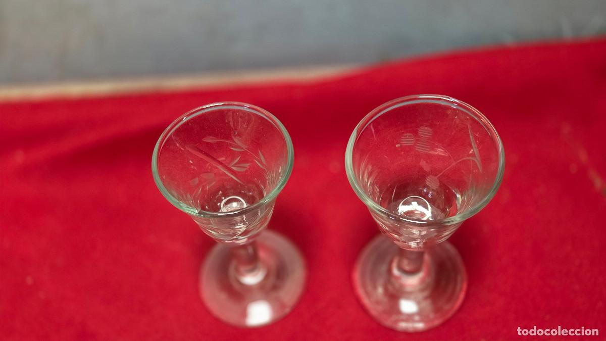 Vintage: 2 copas de cristal antiguo - Foto 2