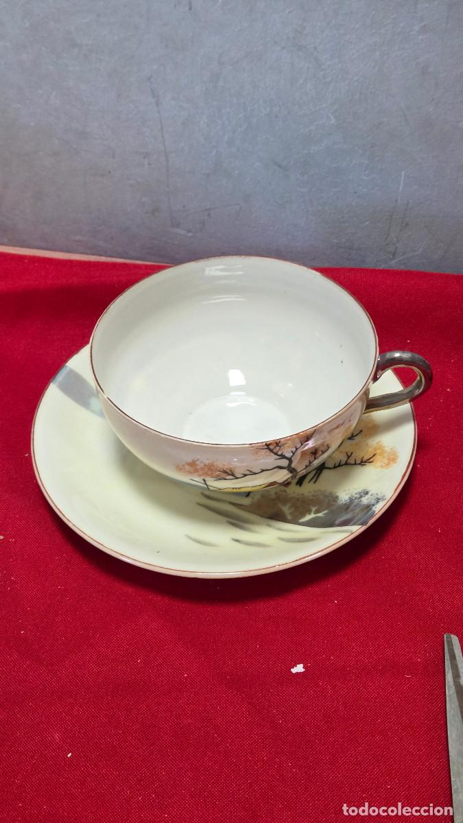 Vintage: taza y plato de porcelana oriental