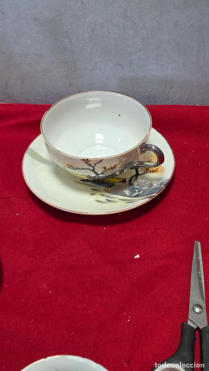 Vintage: taza y plato de porcelana oriental