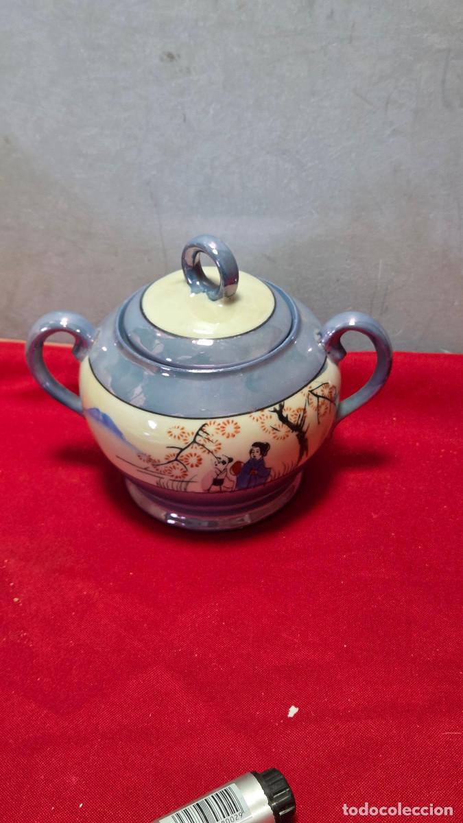 Vintage: azucarero de porcelana oriental