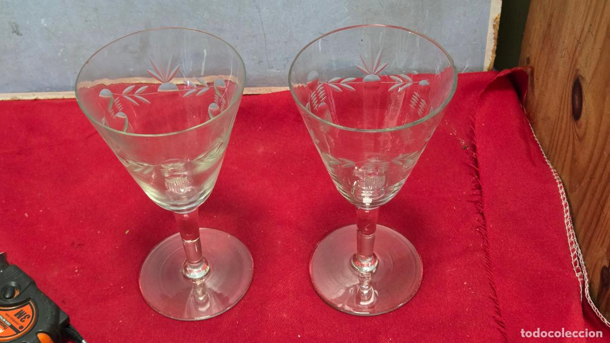 Vintage: 2 copas de cristal antiguo - Foto 1