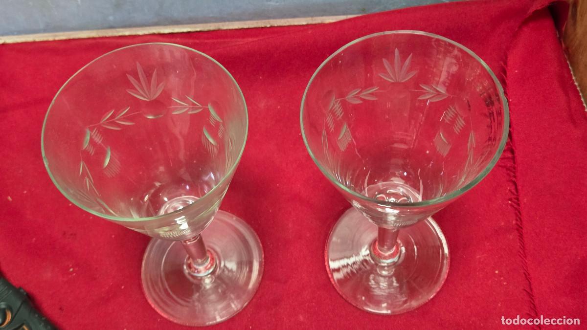 Vintage: 2 copas de cristal antiguo - Foto 3