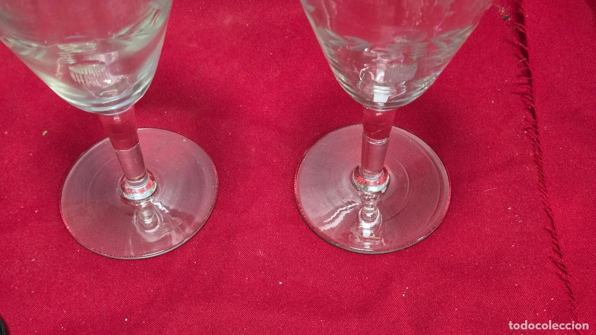 Vintage: 2 copas de cristal antiguo - Foto 4