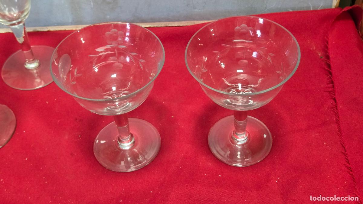 Vintage: 2 copas de cristal antiguo - Foto 1