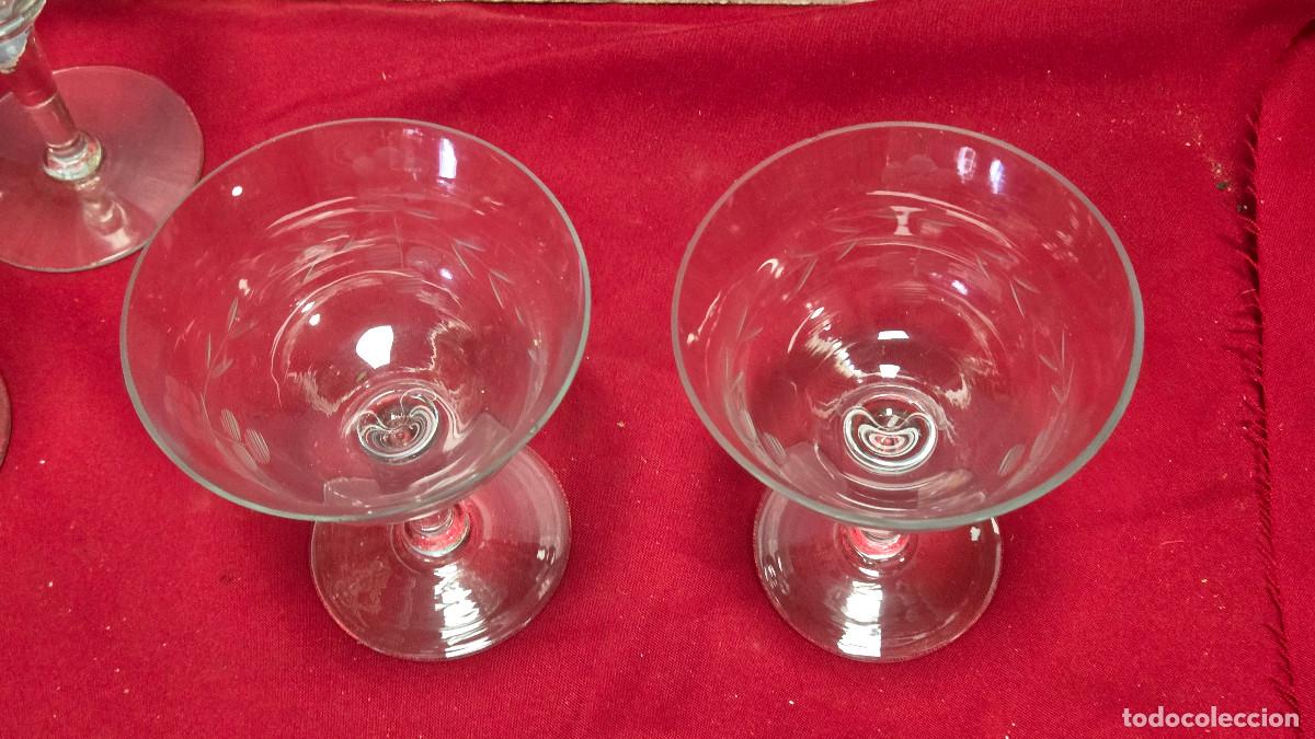 Vintage: 2 copas de cristal antiguo - Foto 2
