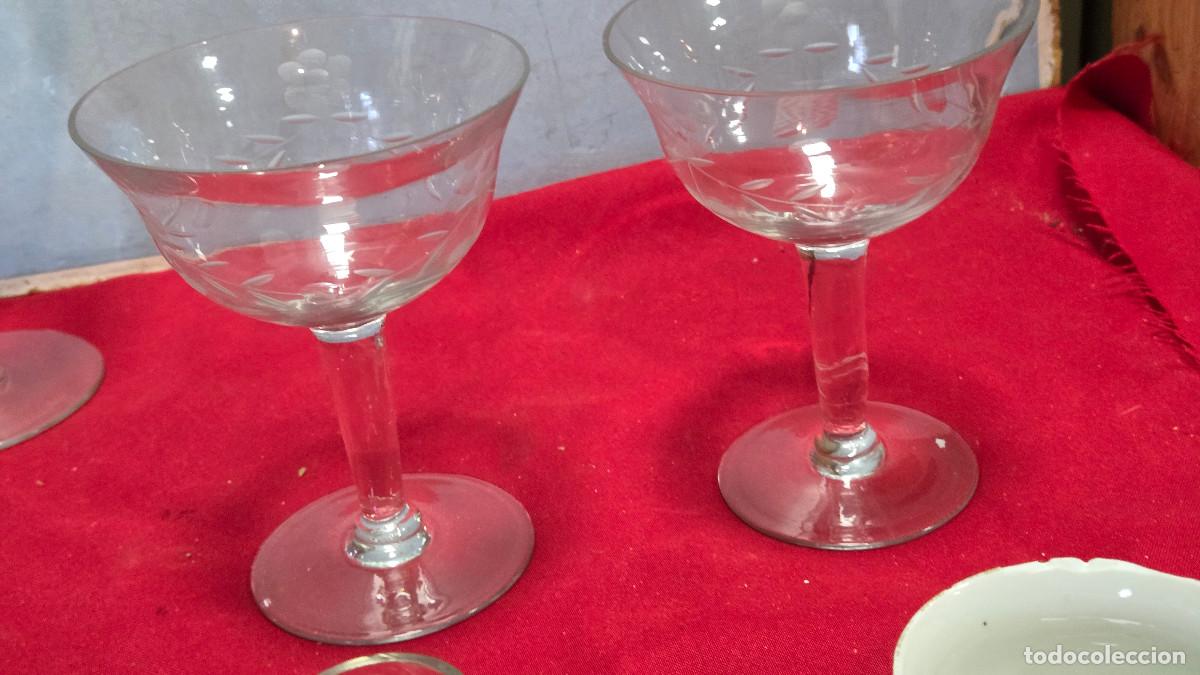 Vintage: 2 copas de cristal antiguo - Foto 4