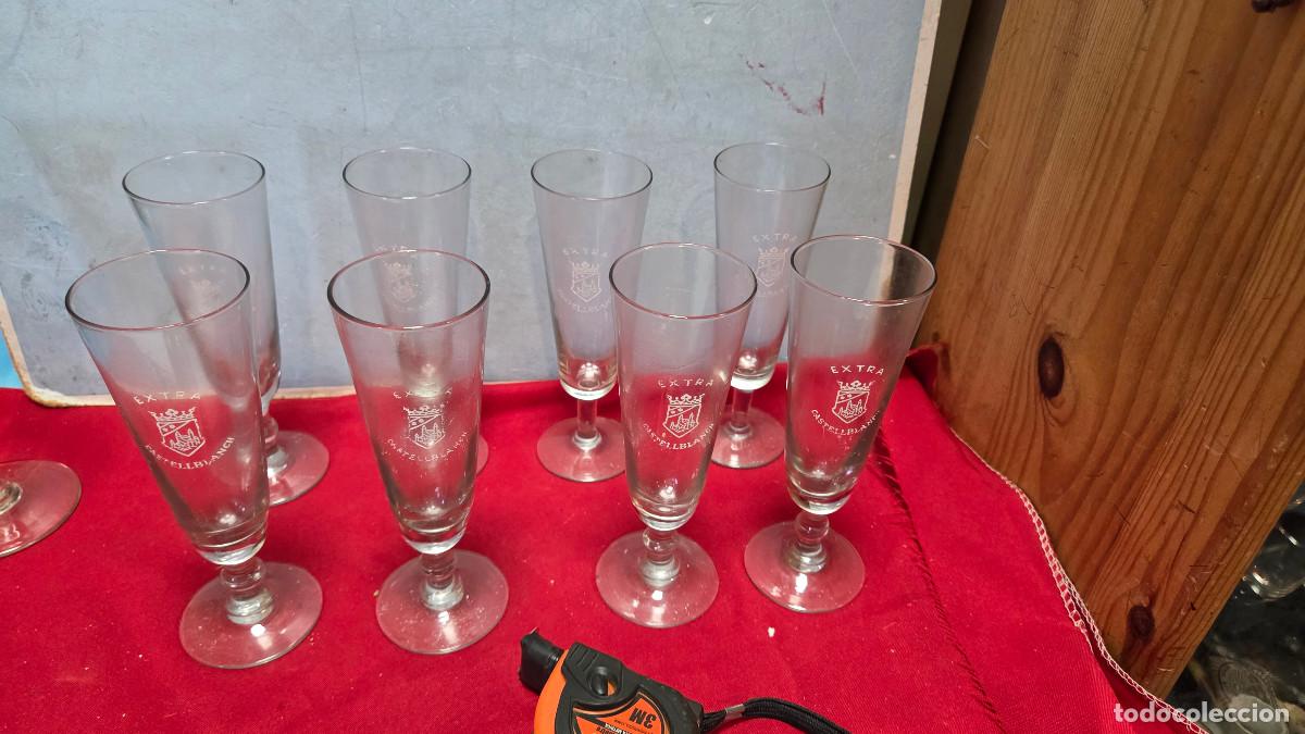Vintage: 8 copas de cristal antiguo - Foto 2