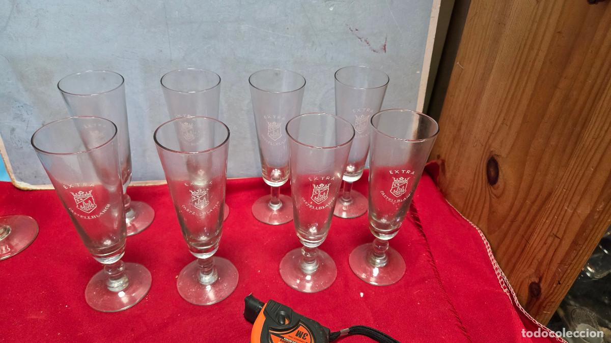 Vintage: 8 copas de cristal antiguo