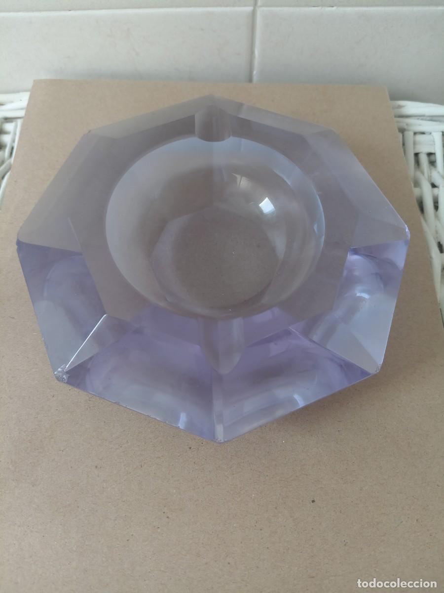Vintage: Cenicero vintage octogonal cristal tallado pesado