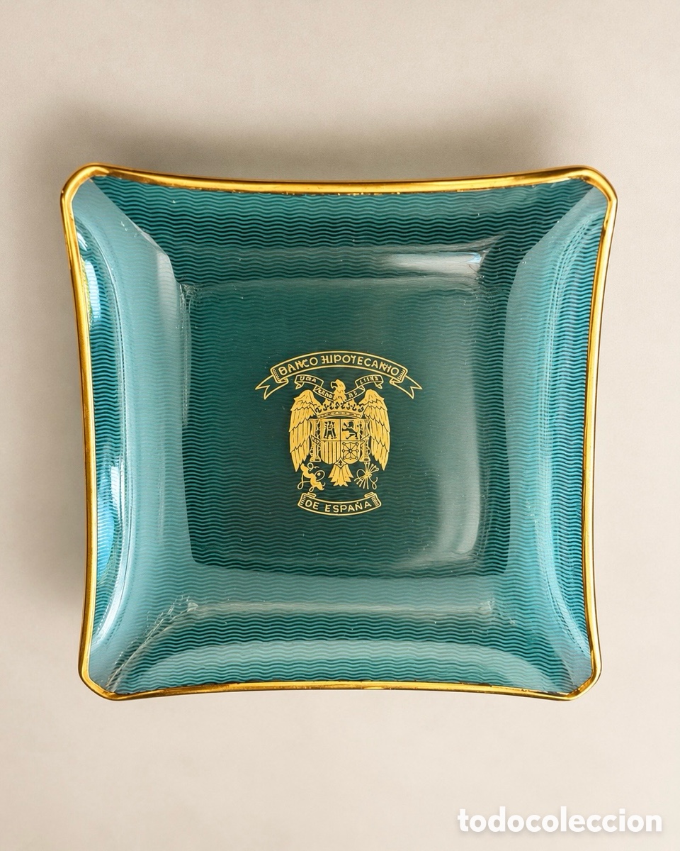 Vintage: Cenicero o Vac&iacute;abolsillos antiguo de cristal &ndash; Banco Hipotecario de Espa&ntilde;a