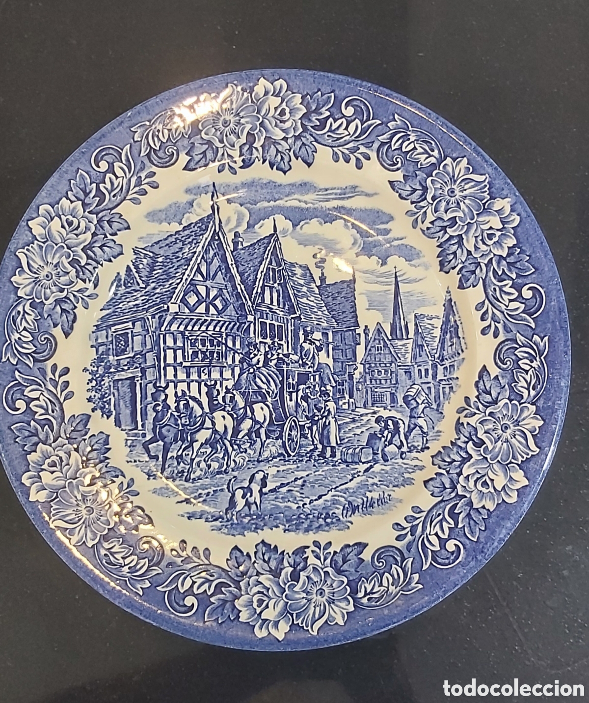 Vintage: Plato Ceramica Ingl&eacute;sa Antiguo Firmado W.N.Mellor Primera Edici&oacute;n 24.7 cm