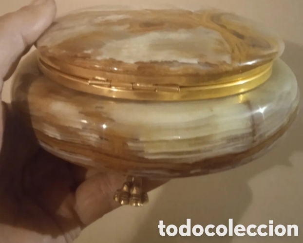 Vintage: Vintage Bonita cajita joyero decorativo de piedra Onix de Pakist&aacute;n