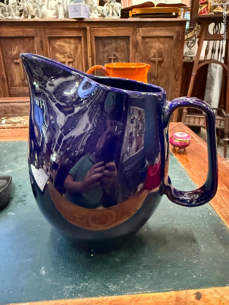 Vintage: ANTIGUA JARRA DE CERAMICA ESMALTADA - MEDIDA 23 CM