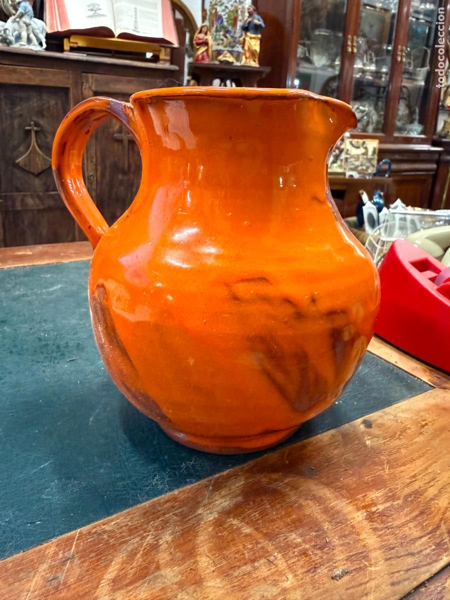 Vintage: ANTIGUA JARRA DE CERAMICA ESMALTADA - MEDIDA 20 CM