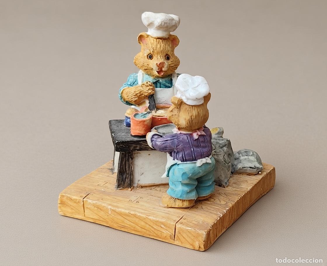 Vintage: Figura Mama + Beb&eacute; Ositos Cocineros