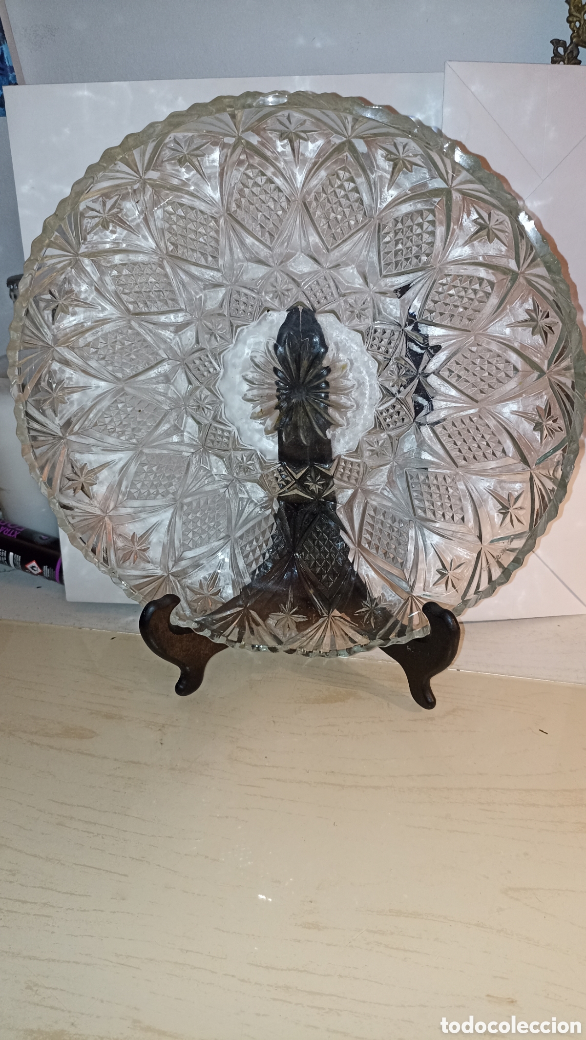 Vintage: Plato / Frutero vintage de cristal tallado (31 cm) - Excelente estado