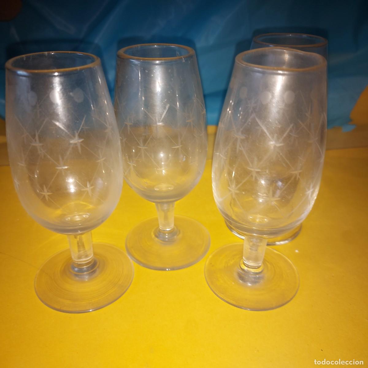 Vintage: COPAS DE CRISTAL TALLADO PARA CO&Ntilde;AC O BRANDY