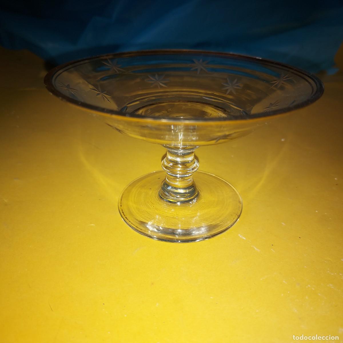 Vintage: FRUTERO O COMPOTERA DE CRISTAL ANTIGUO CON PEDESTAL