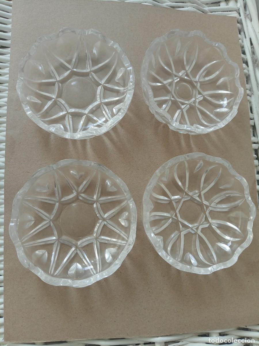 Vintage: Lote 4 Posavasos Vintage de Cristal Labrado (8 cm)