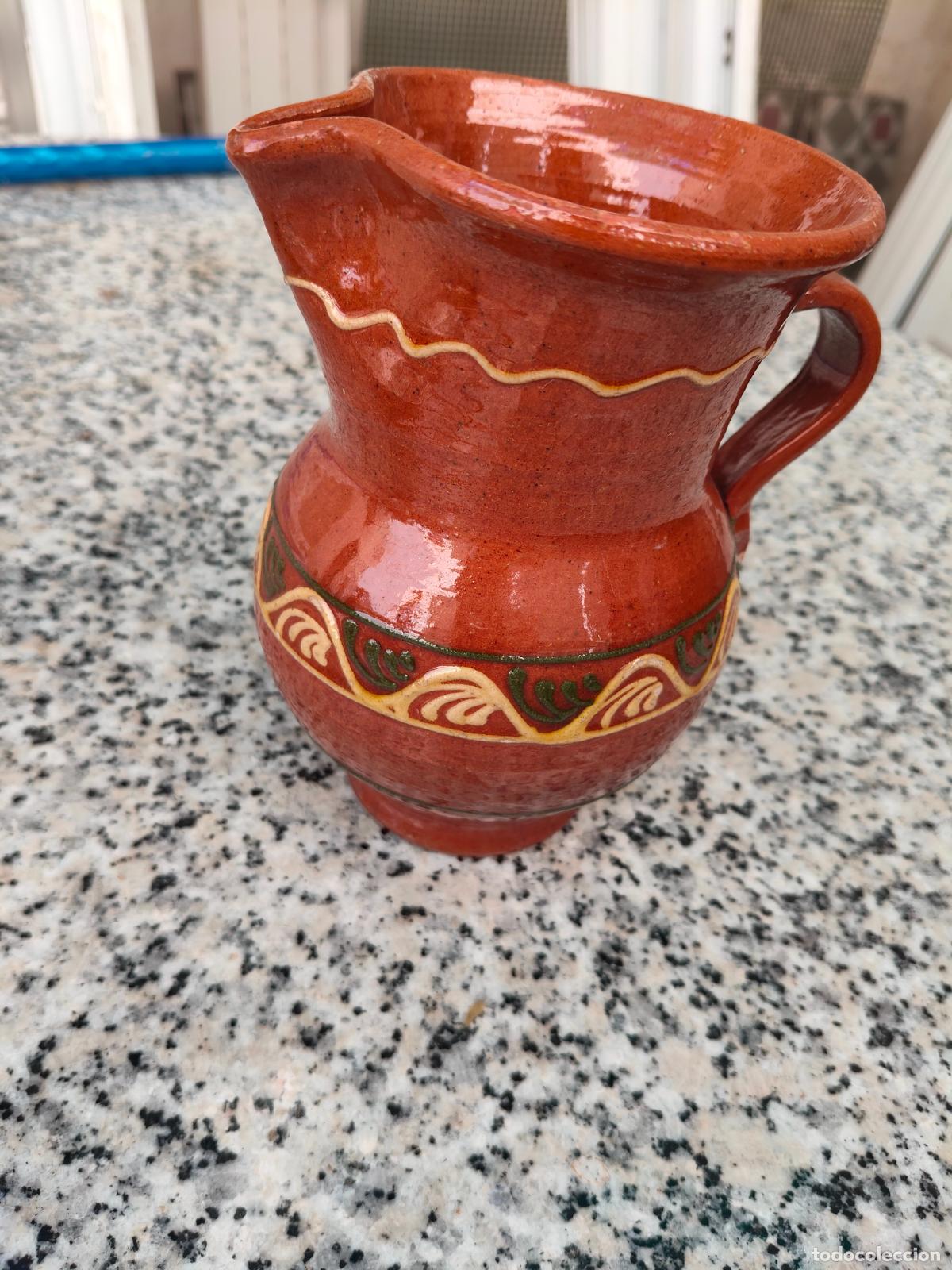 Vintage: jarra de ceramica pintada