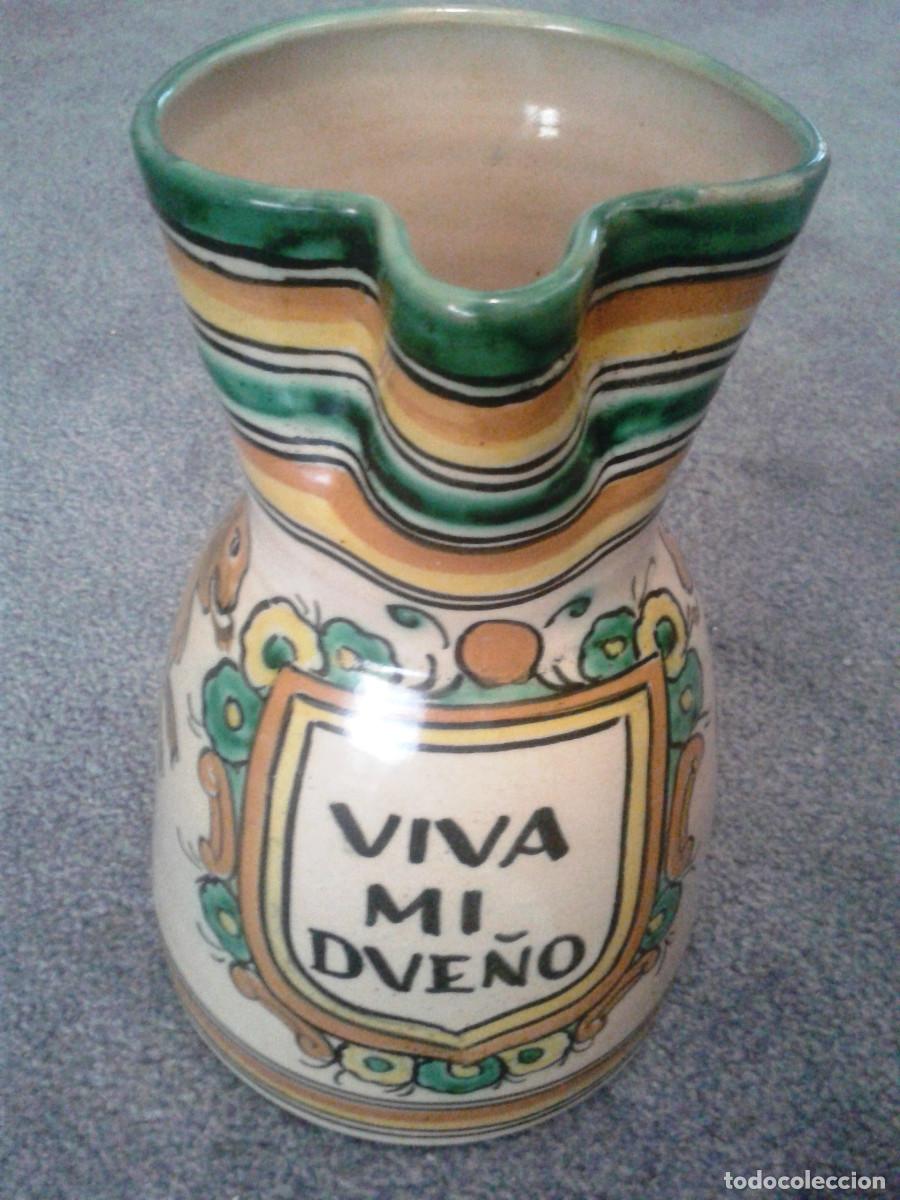 Vintage: Jarra ceramica antigua VIVA MI DUE&Ntilde;O
