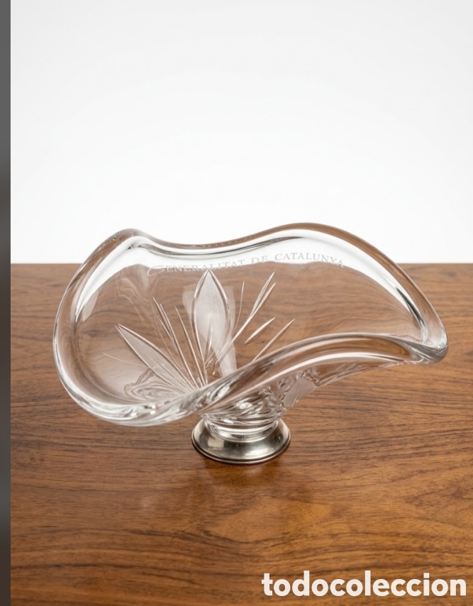 Vintage: Centro de mesa o frutero de cristal grueso