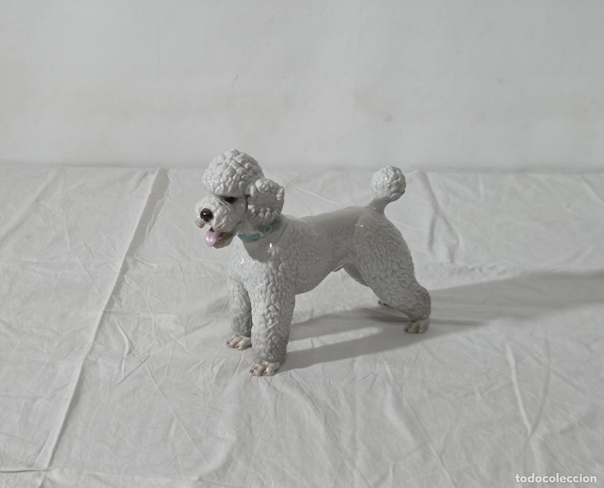 Vintage: Figura de porcelana de perro caniche