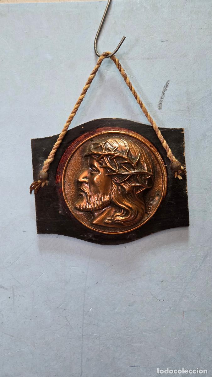Vintage: decoracion de cristo de cobre