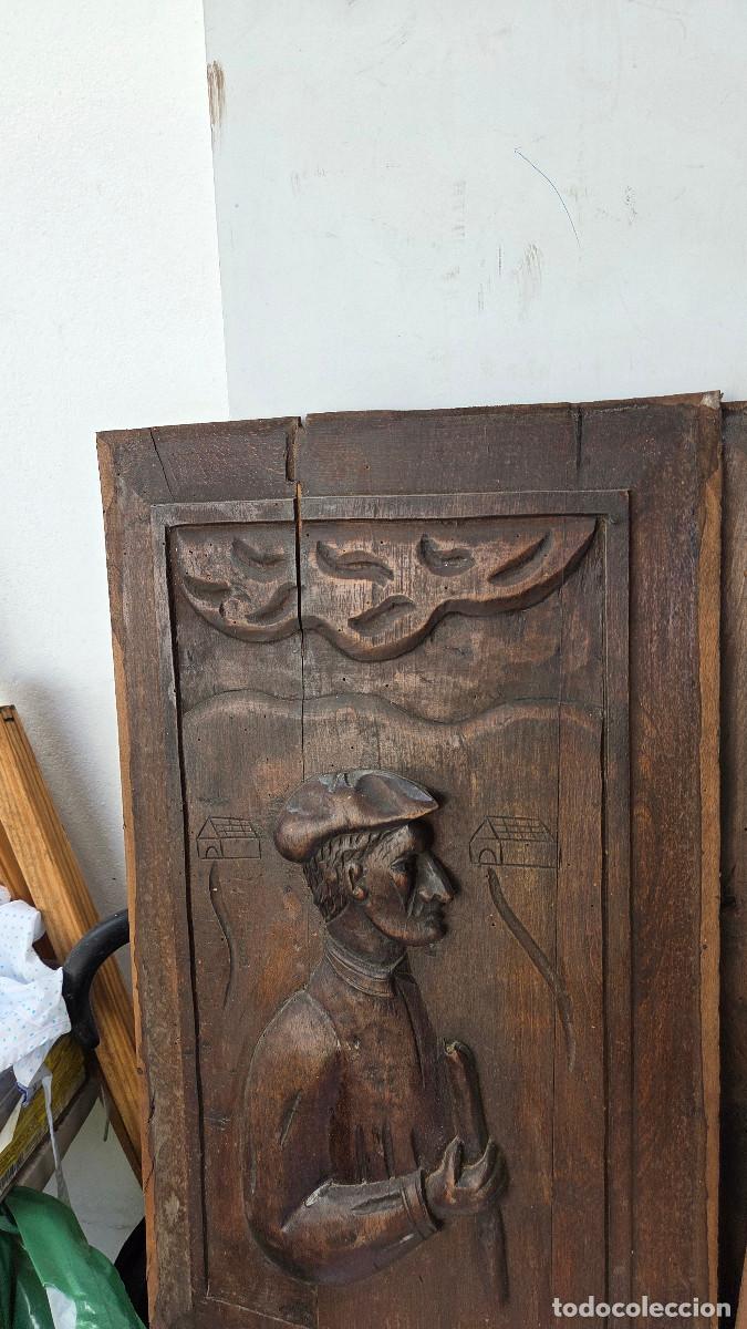 Vintage: tabla con figura tallada de hombre