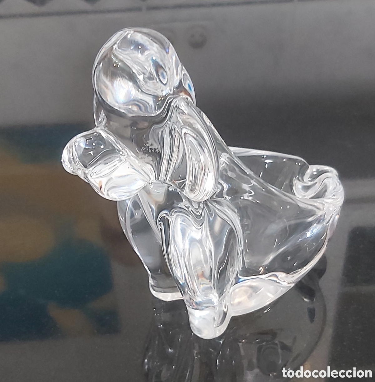 Vintage: Figura-cenicero Perro de Cristal Art Vannes-le-Ch&acirc;tel - Vintage Franc&eacute;s