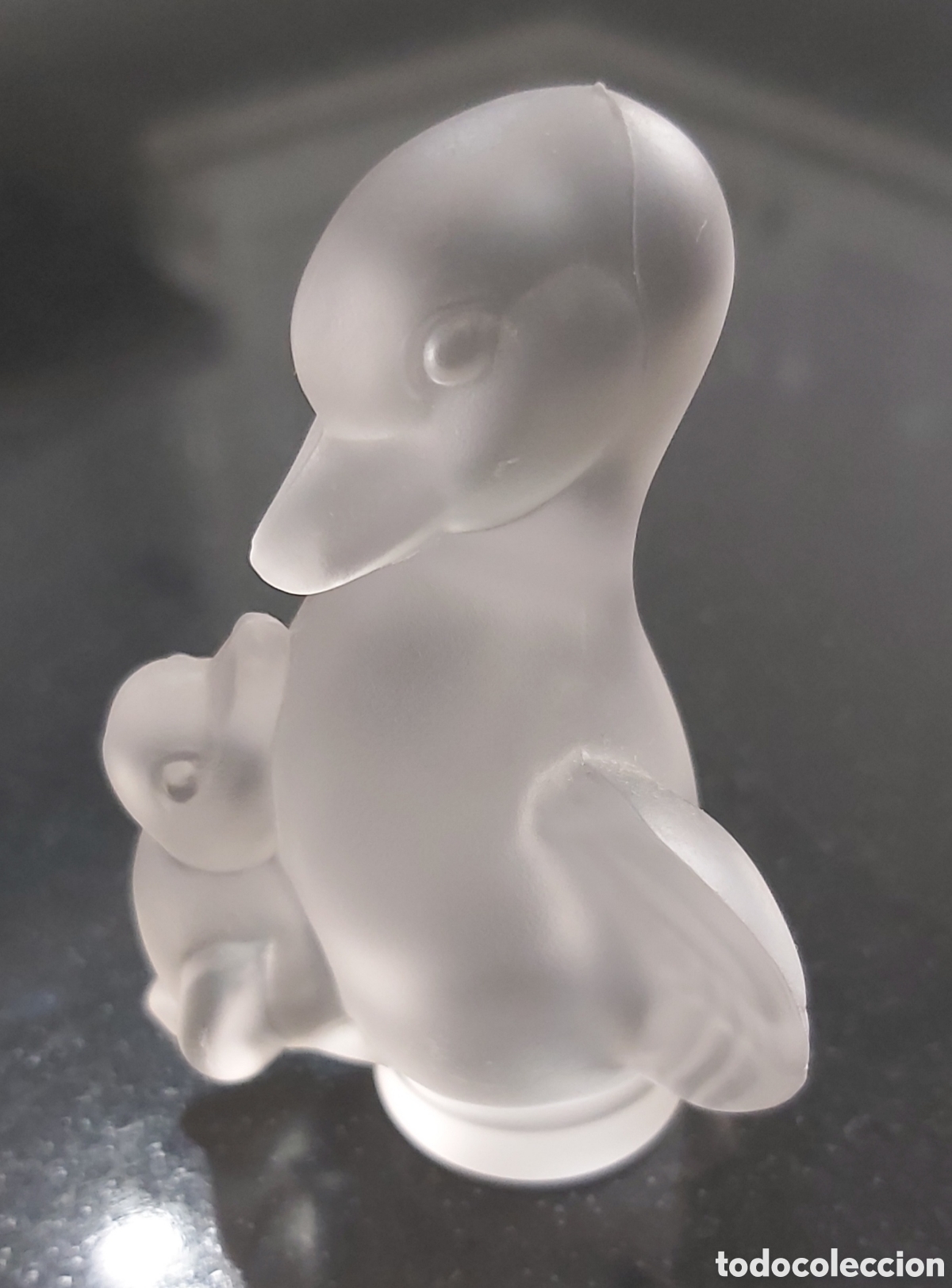 Vintage: Figura ArtDeco Pato con Patito Cristal S&egrave;vres