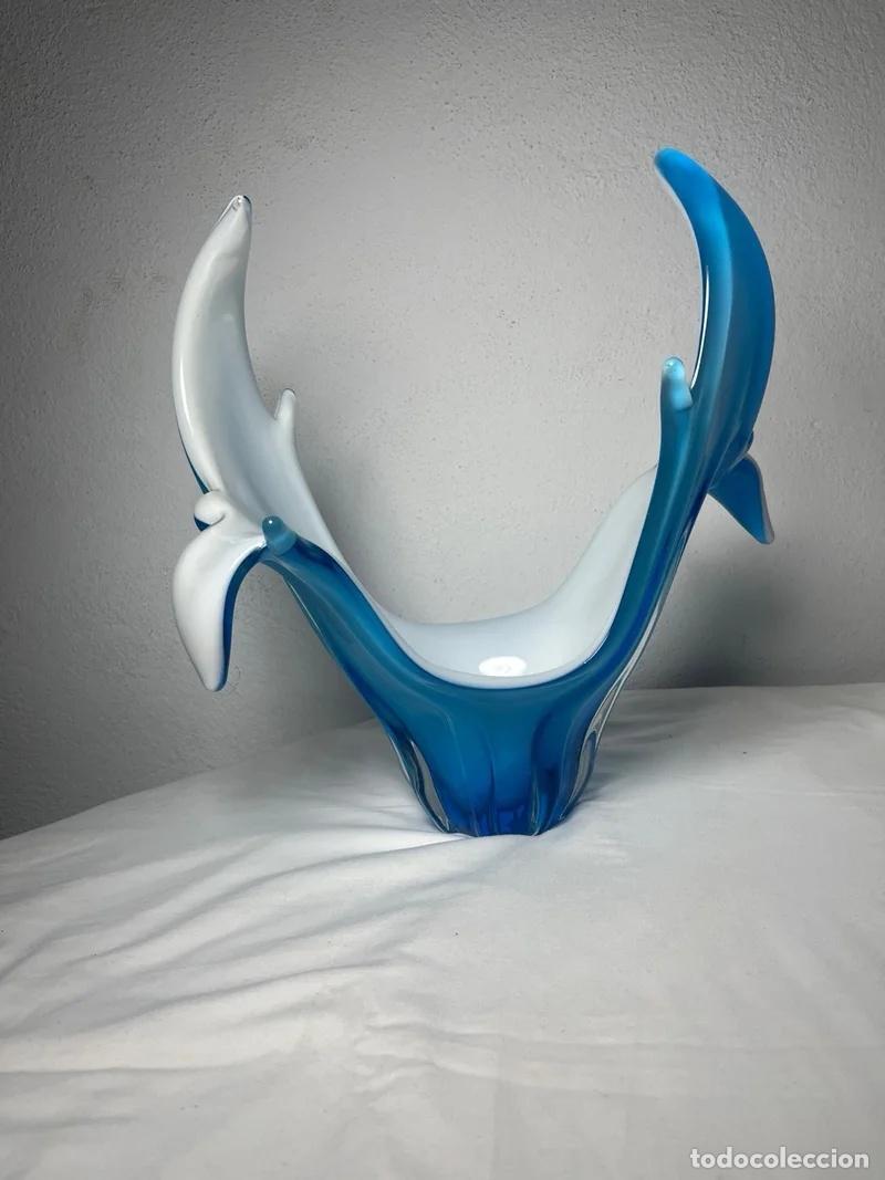 Vintage: Centro de mesa murano azul y blanco - Foto 2