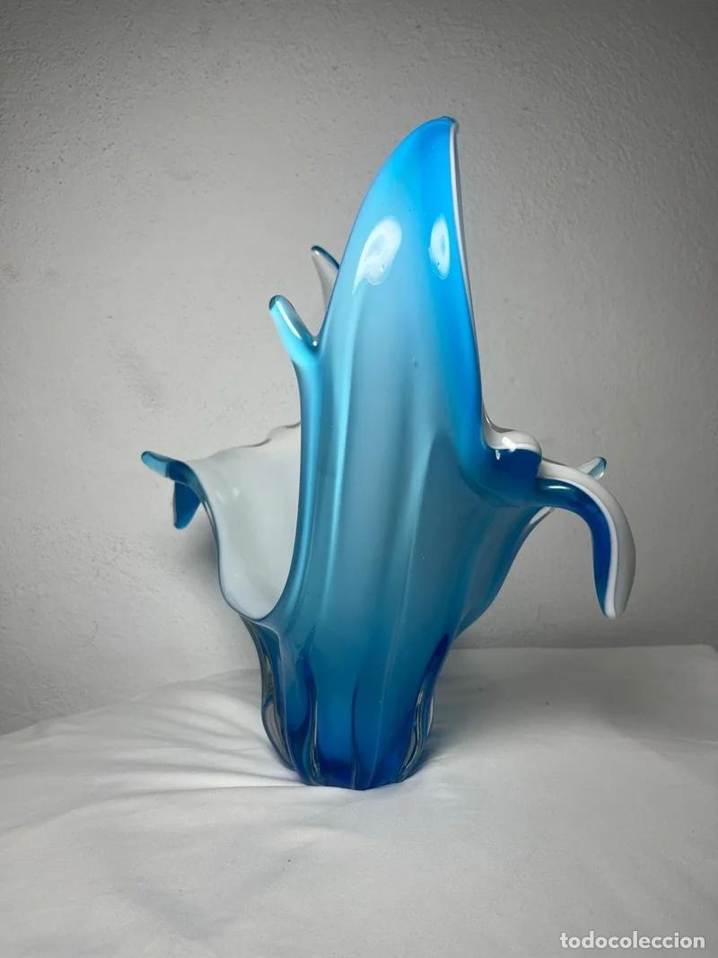 Vintage: Centro de mesa murano azul y blanco - Foto 4