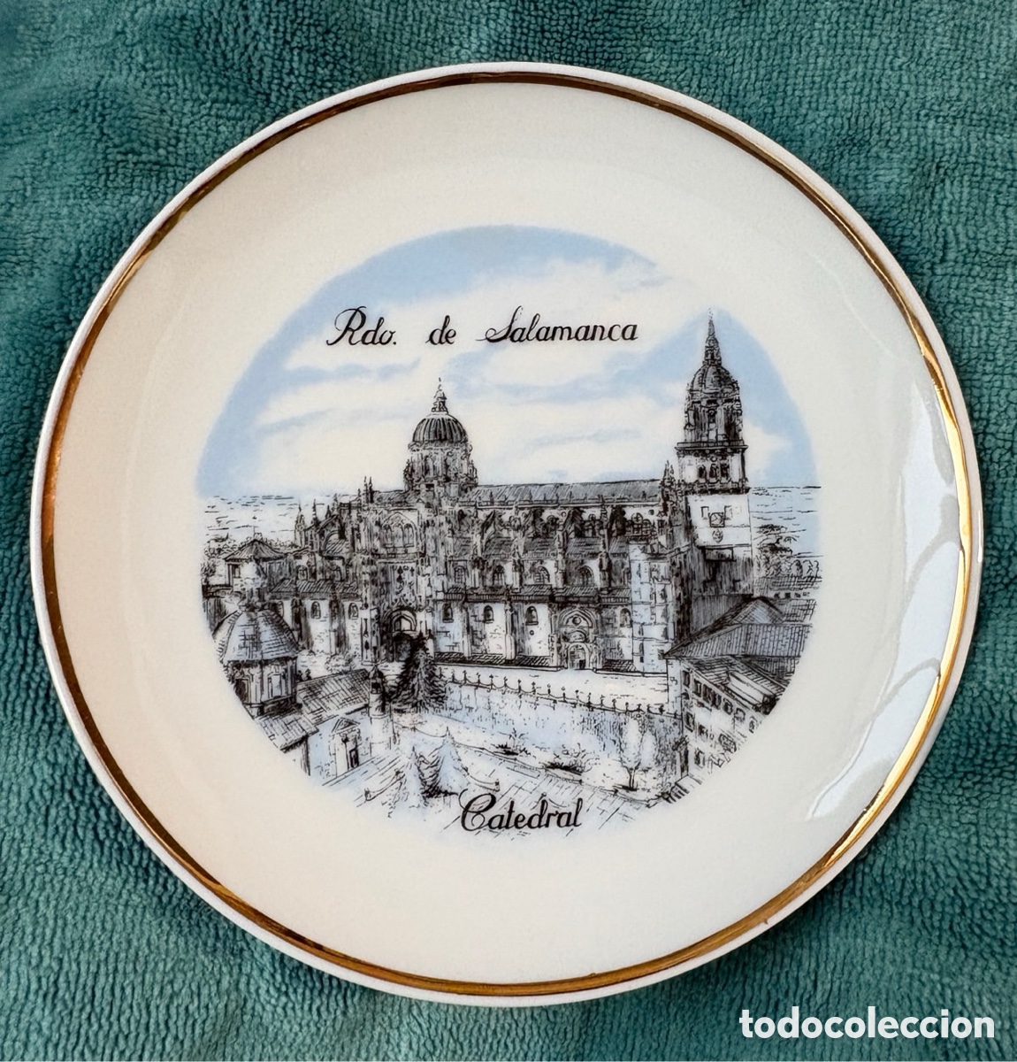 Vintage: (L825) Plato decorativo porcelana souvenir Salamanca &middot; Catedral &middot; 12 cm