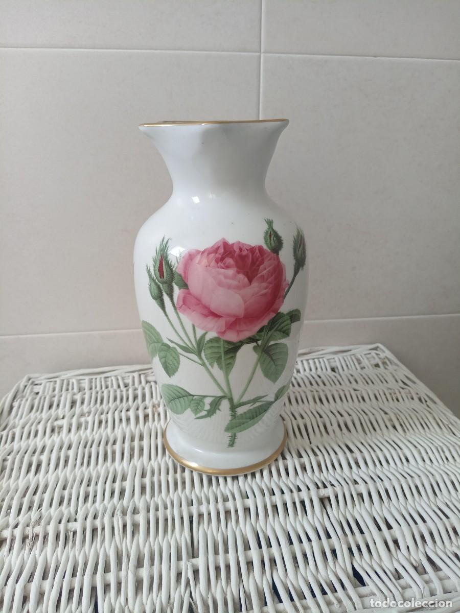 Vintage: Jarr&oacute;n de porcelana, firma Blina con una rosa