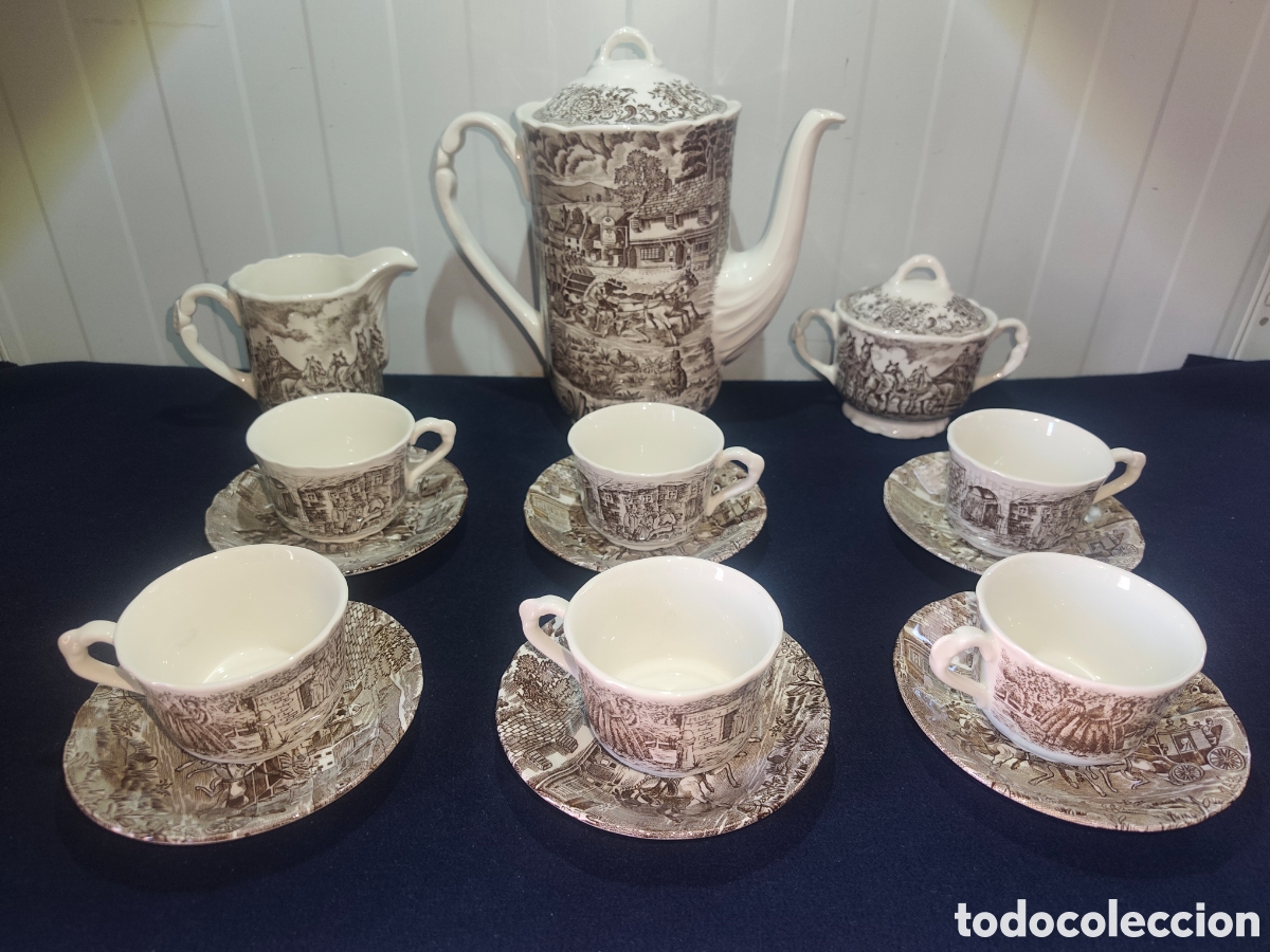 Vintage: Juego de T&eacute; / Caf&eacute; Vintage Pontesa Ironstone Espa&ntilde;a (Dise&ntilde;o Carroza)