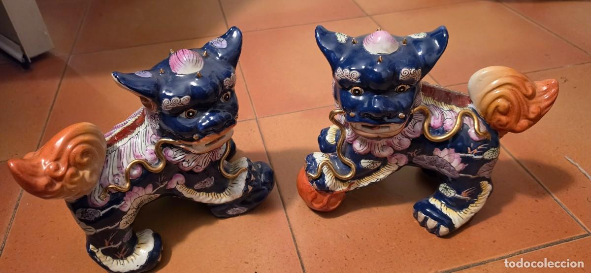 Vintage: Parejas oeroos foo porcelana china muy antiguos y sellada