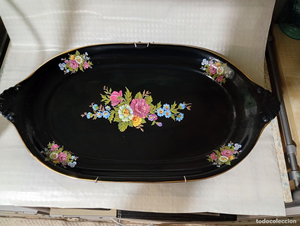Vintage: Bandeja de porcelana, negra