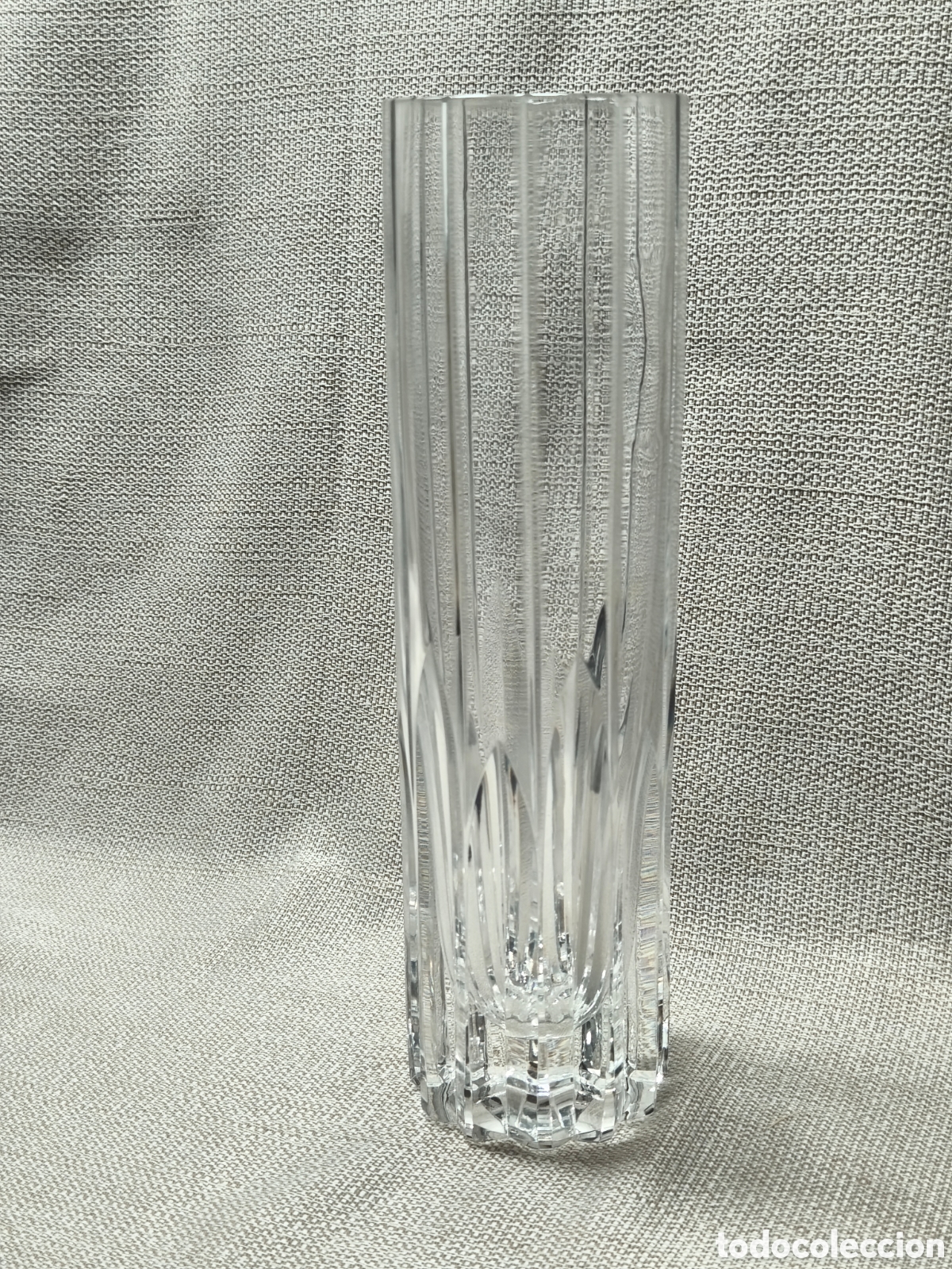 Vintage: Jarr&oacute;n vintage de cristal tallado transparente &ndash; Dise&ntilde;o geom&eacute;trico elegante