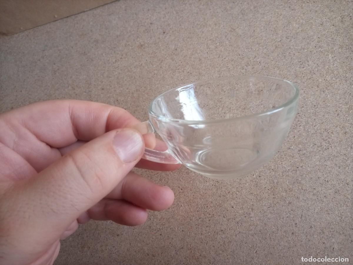 Vintage: Taza peque&ntilde;a de cristal, transparente, marca Duralex