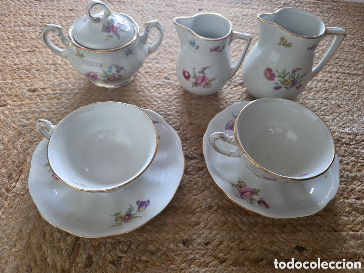 Vintage: Juego de te, porcelana de La Cartuja de Sevilla Pickman