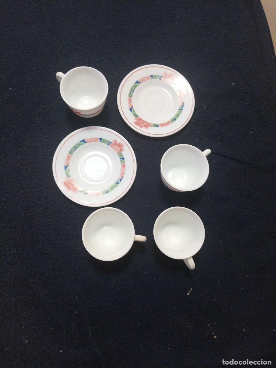 Vintage: Juego 2 tazas y platos porcelana floral