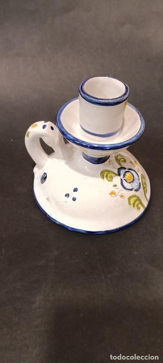 Vintage: PALMATORIA CANDELABRO DE MANO EN CERAMICA POPULAR POLICROMADA HECHA A MANO