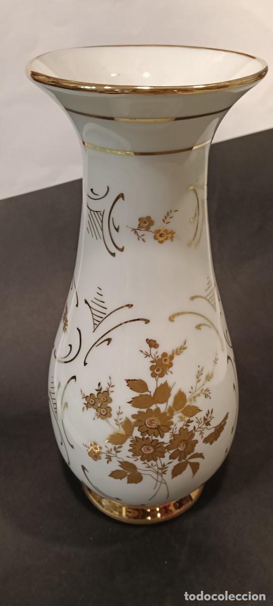 Vintage: JARRON FLORERO DE PORCELANA VINTAGE JNAGA ARTESANIA HUESCA CON DORADOS EN ORO
