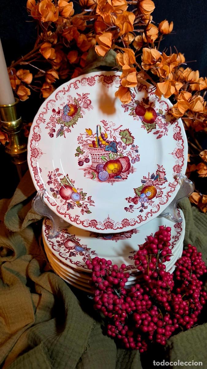Vintage: Lote de 6 Platos Loza Inglesa Vintage Plato Mason&rsquo;s &rdquo;Fruit Basket&rdquo; (20 cm) Elegancia Cl&aacute;sica en Tu